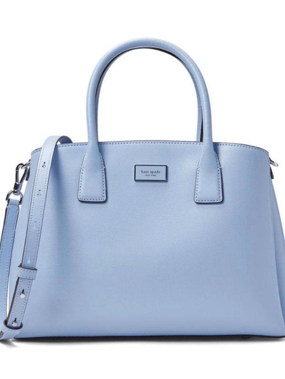 kate spade Powder Blue Leather Satchel with Detachable Strap